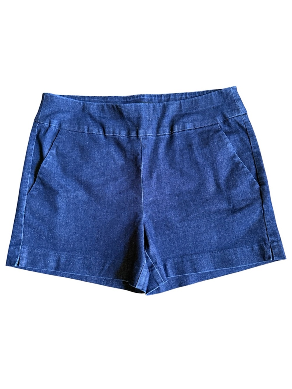 New York & Company Navy Blue Denim Shortie Shorts